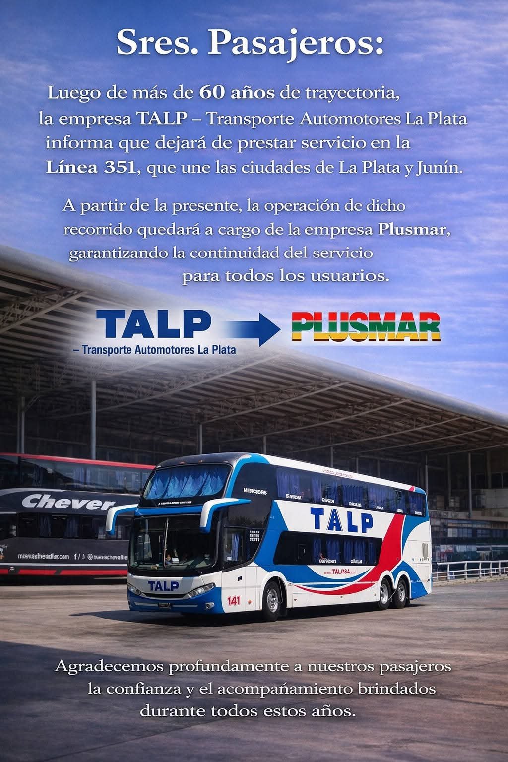 Talp Plusmar reemplaza a TALP en varios recorridos de la Provincia de Buenos ...