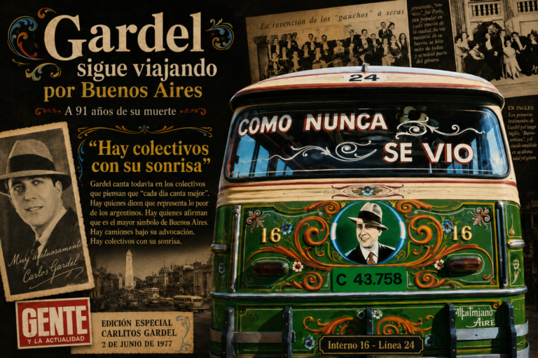 A 91 años de su muerte, Gardel sigue viajando por Buenos Aires: del Abasto al colectivo fileteado